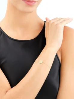 Złota bransoletka - kwiat