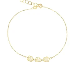 Złota bransoletka - kwiaty