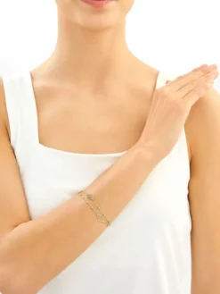 Złota bransoletka - liście