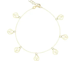 Złota bransoletka - liście