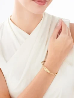 Złota bransoletka - liście