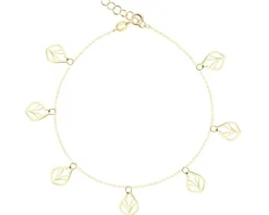 Złota bransoletka - liście