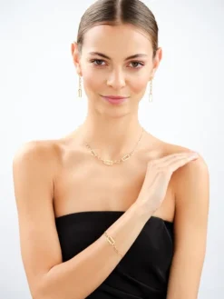 Złota bransoletka - paper clip