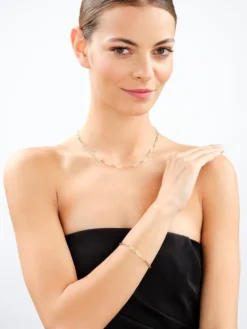 Złota bransoletka - paper clip