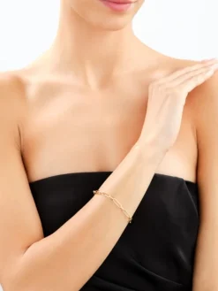 Złota bransoletka  - paper clip