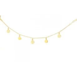 Złota bransoletka - rozety, koła