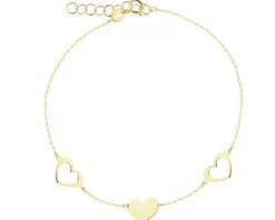 Złota bransoletka - serca