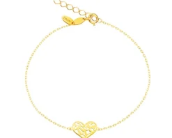 Złota bransoletka - serce