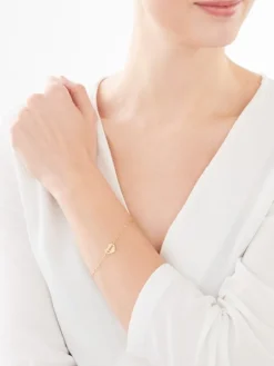 Złota bransoletka - serce, love