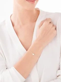 Złota bransoletka, ankier - serca