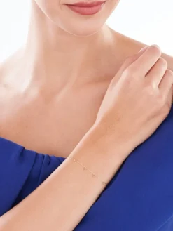 Złota bransoletka, ankier - kulki