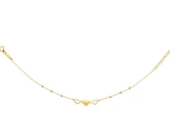 Złota bransoletka, ankier - serca