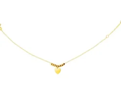 Złota bransoletka, ankier - serce