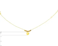 Złota bransoletka, ankier - serce