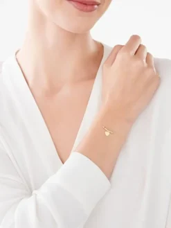 Złota bransoletka, ankier - serce