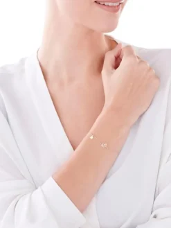 Złota bransoletka, ankier - serca