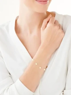 Złota bransoletka, ankier - serca