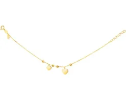 Złota bransoletka, ankier - serca