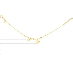 Złota bransoletka, ankier - serca