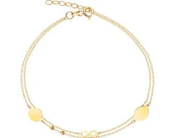 Złota bransoletka, ankier - koła, nieskończoność