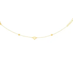 Złota bransoletka, ankier - serce