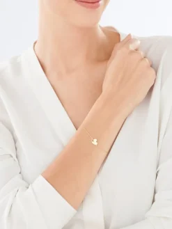 Złota bransoletka, ankier - serca