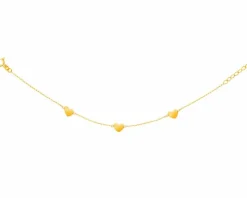 Złota bransoletka, ankier - serca