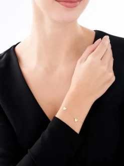 Złota bransoletka, ankier - serca