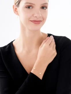 Złota bransoletka, ankier - serca