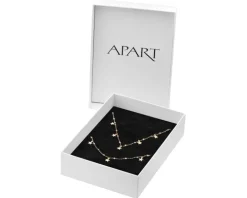 Złota bransoletka i naszyjnik, szkło szlifowane - komplet - gwiazdy