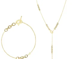 Złota bransoletka i naszyjnik - komplet