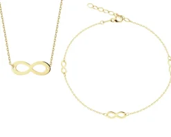Złota bransoletka i naszyjnik - komplet - nieskończoności