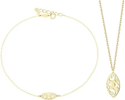 Złota bransoletka i naszyjnik - komplet