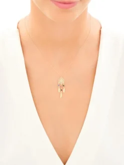 Złota bransoletka i naszyjnik, szkło szlifowane - komplet - łapacze snów