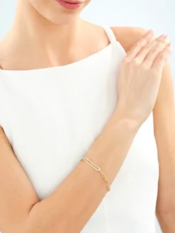 Złota bransoletka i naszyjnik - komplet - paper clip