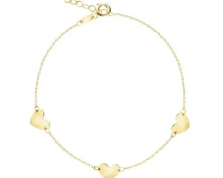 Złota bransoletka i naszyjnik - komplet - serca