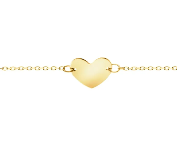 Złota bransoletka i naszyjnik - komplet - serca