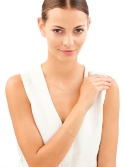 Złota bransoletka i naszyjnik - komplet - serca