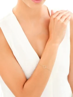 Złota bransoletka i naszyjnik - komplet - serca