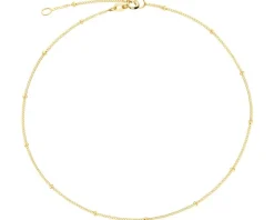 Złota bransoletka na nogę - kulki