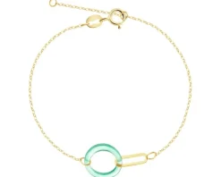 Złota bransoletka z agatem - koło