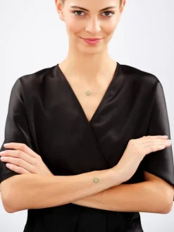 Złota bransoletka z agatem - koło