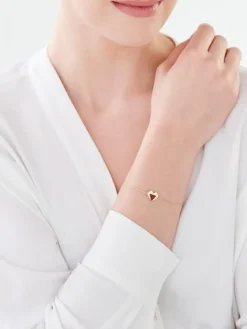 Złota  bransoletka z agatem - serce