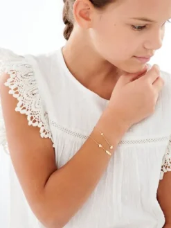 Złota bransoletka z blaszką - serce