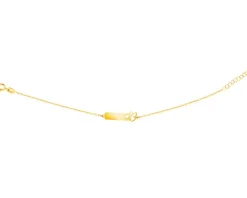 Złota bransoletka z blaszką, ankier - aniołek, serce