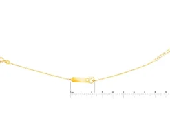 Złota bransoletka z blaszką, ankier - aniołek, serce