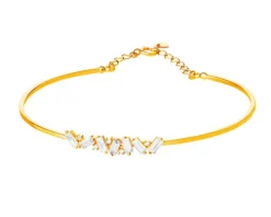 Złota bransoletka z cyrkoniami