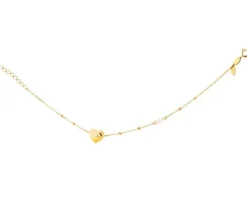 Złota bransoletka z cyrkonią i perłą , ankier - serce