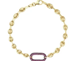 Złota bransoletka z cyrkoniami