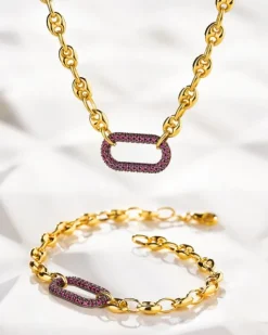 Złota bransoletka z cyrkoniami